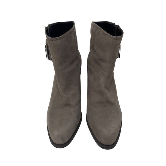 STUART WEITZMAN Suede Fringe Tassel Ankle Boots - Taupe Gray Brown - Size 10 - Picture 4 of 10